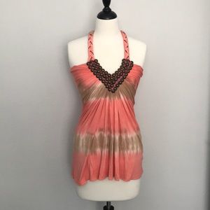 Peachy Tie Dye Sky Halter Top